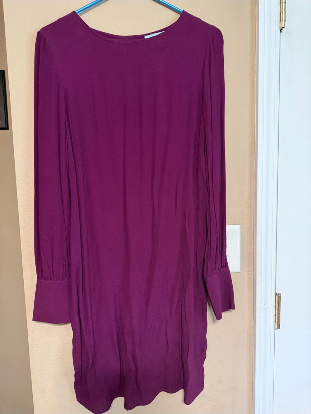 She + Sky Magenta Long-Sleeve Shift Dress